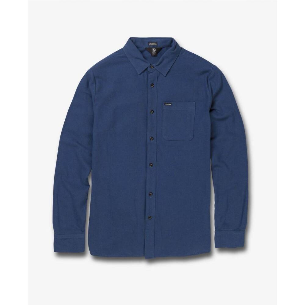 NEW VOLCOM men's caden button-up shirt in smokey blue